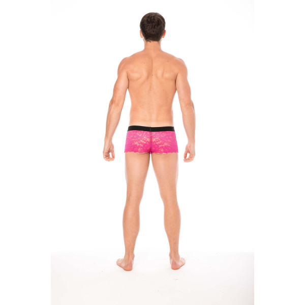 Boxer magenta en dentelle délicate 